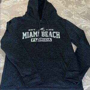 Miami Beach Florida Dark Charcoal Pullover Hoodie